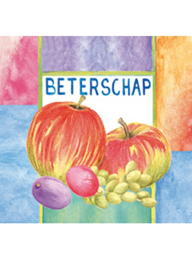 Vierkante wenskaart appels, "Beterschap"