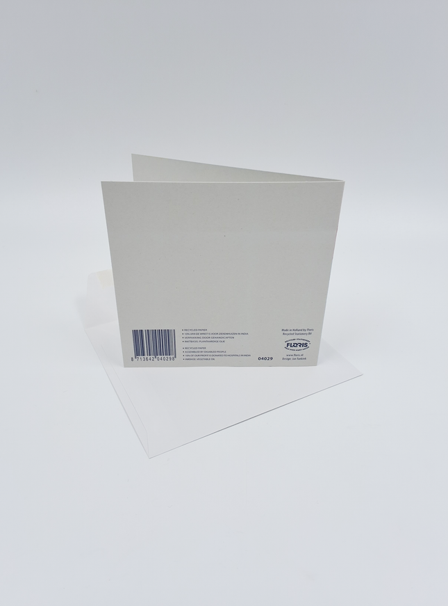 Vierkante wenskaart appels, "Beterschap"