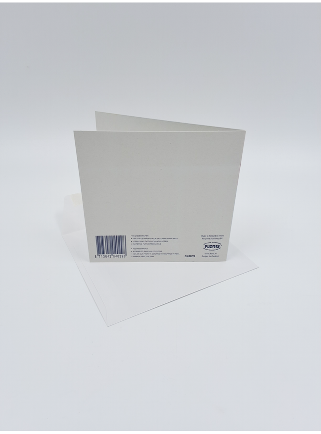 Vierkante wenskaart appels, "Beterschap"