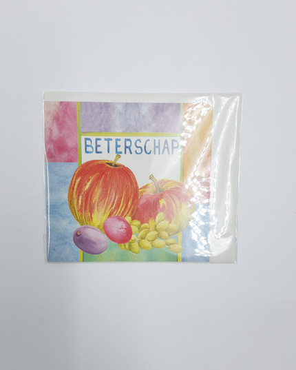 Vierkante wenskaart appels, "Beterschap"