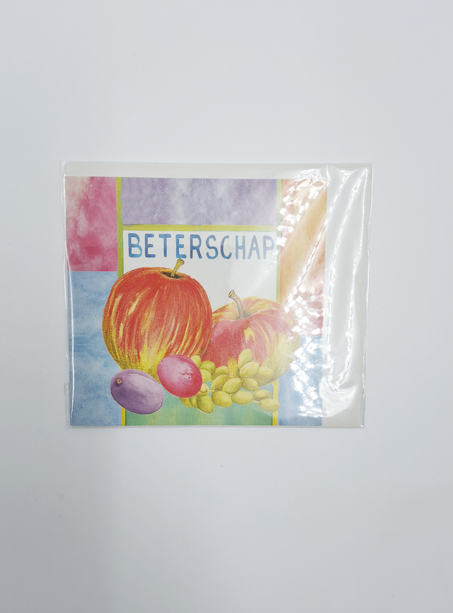 Vierkante wenskaart appels, "Beterschap"