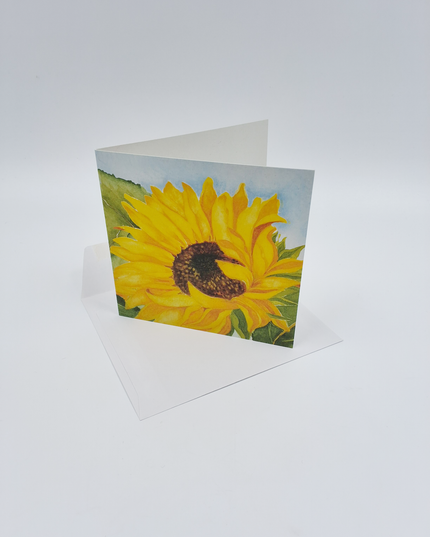 Vierkante wenskaart zonnebloem, Muriël