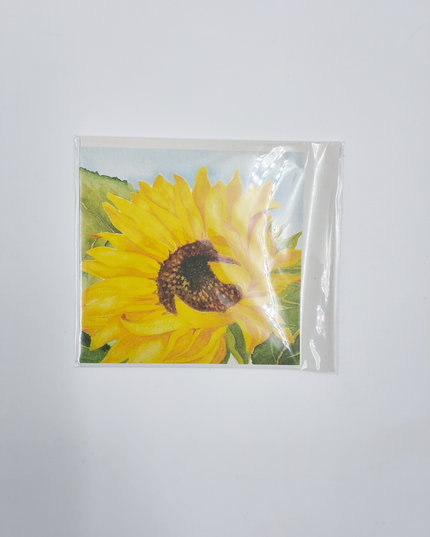 Vierkante wenskaart zonnebloem, Muriël