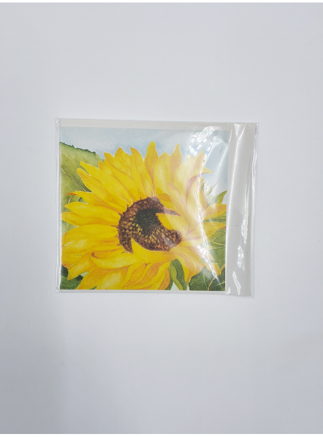 Vierkante wenskaart zonnebloem, Muriël