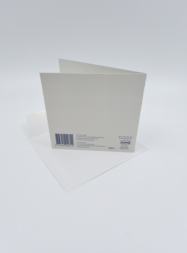 Vierkante wenskaart anemonen blauw