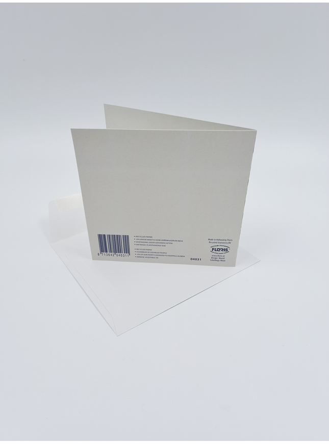 Vierkante wenskaart anemonen blauw