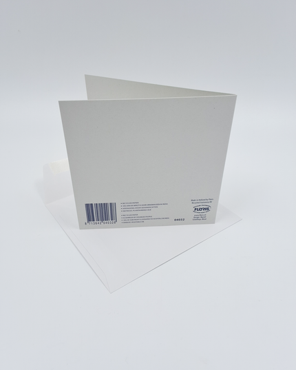 Vierkante wenskaart anemonen blauw/roze