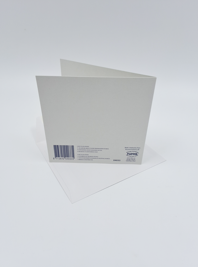 Vierkante wenskaart anemonen paars