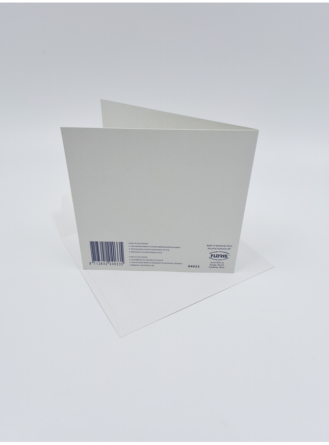 Vierkante wenskaart anemonen paars