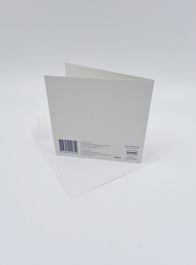 Vierkante wenskaart bloem vuurpijl