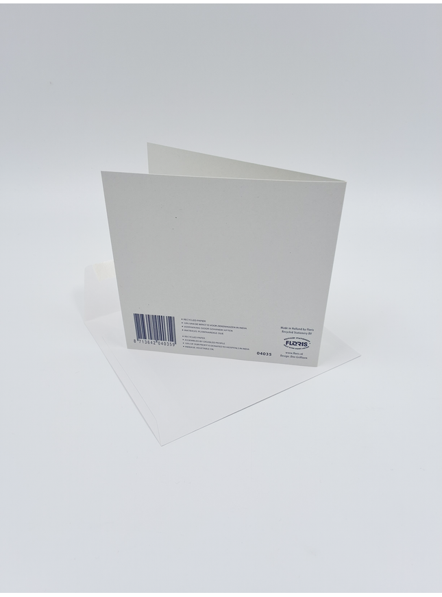 Vierkante wenskaart bloem vuurpijl