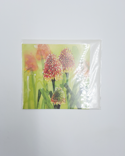 Vierkante wenskaart bloem vuurpijl