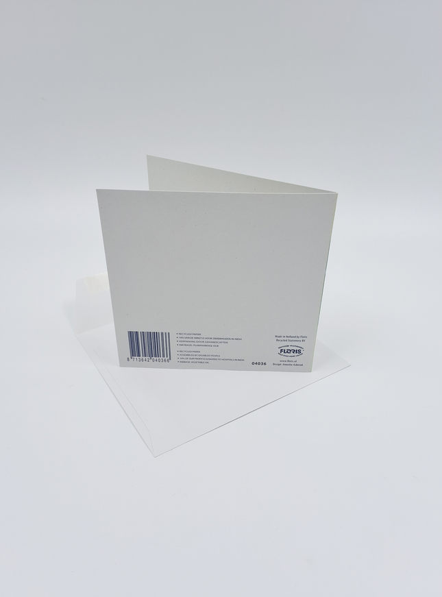 Vierkante wenskaart gele bloem