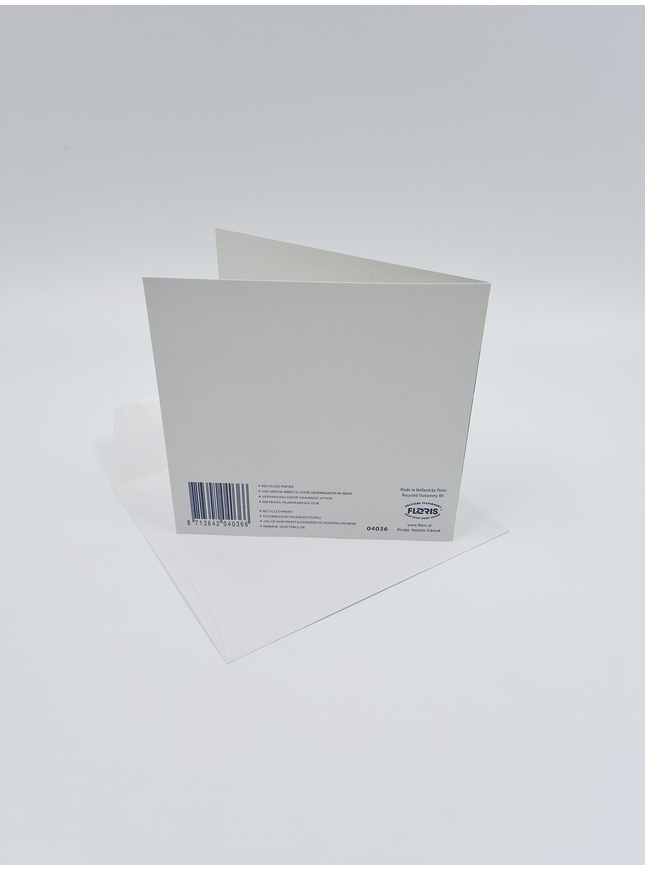 Vierkante wenskaart gele bloem