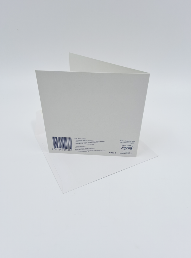 Vierkante wenskaart rode anemonen