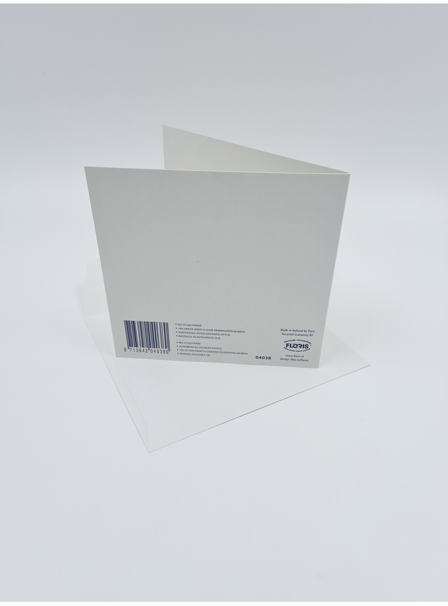 Vierkante wenskaart rode anemonen