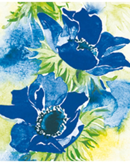 Vierkante wenskaart blauwe anemonen