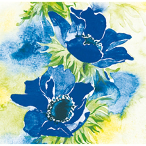 Vierkante wenskaart blauwe anemonen