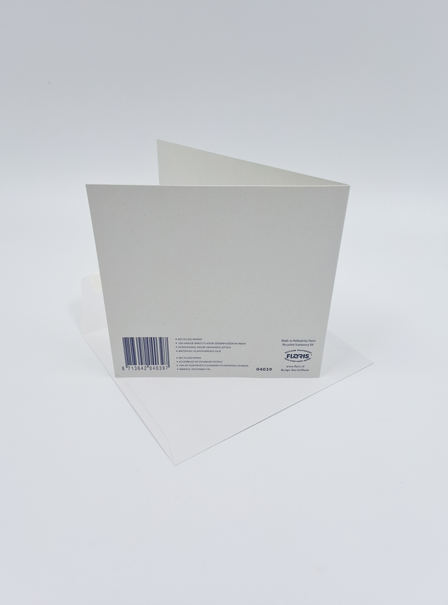 Vierkante wenskaart blauwe anemonen