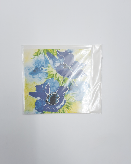 Vierkante wenskaart blauwe anemonen