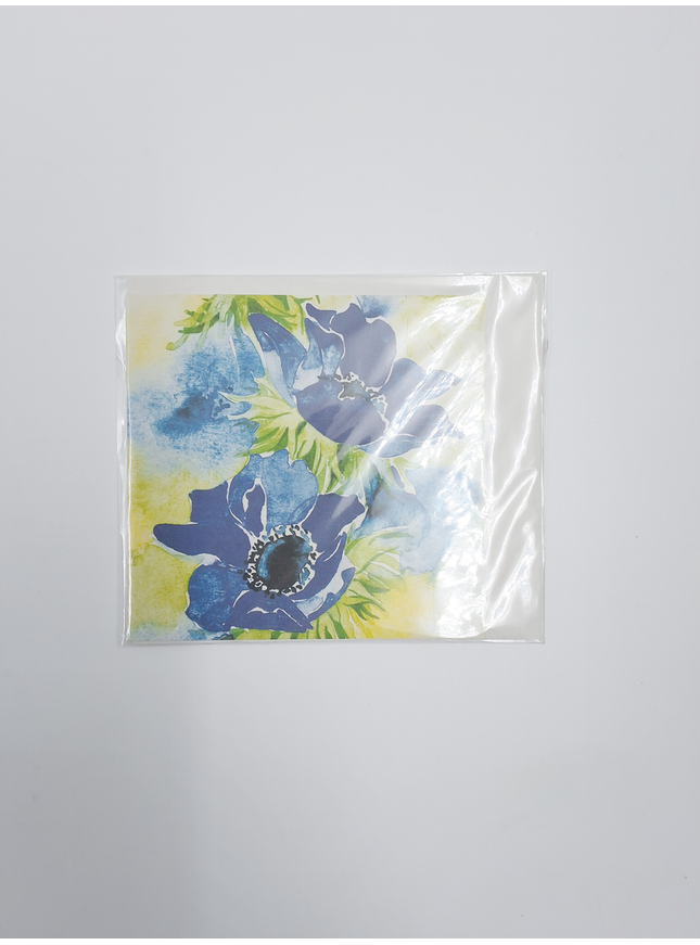 Vierkante wenskaart blauwe anemonen