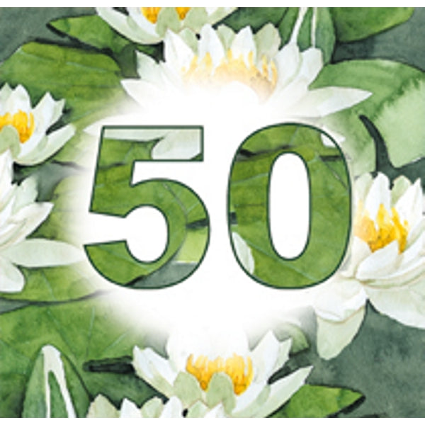 Vierkante wenskaart waterlelie, 50