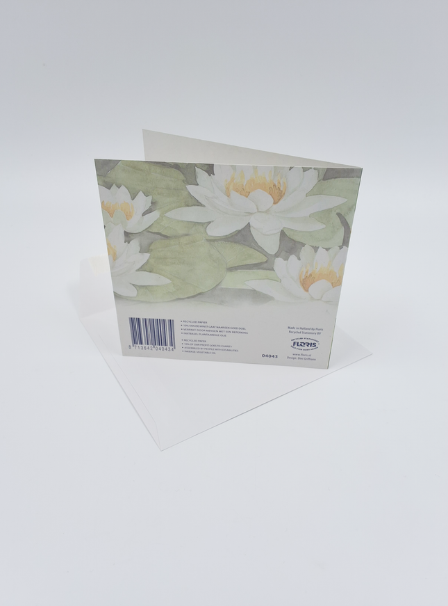 Vierkante wenskaart waterlelie, 50