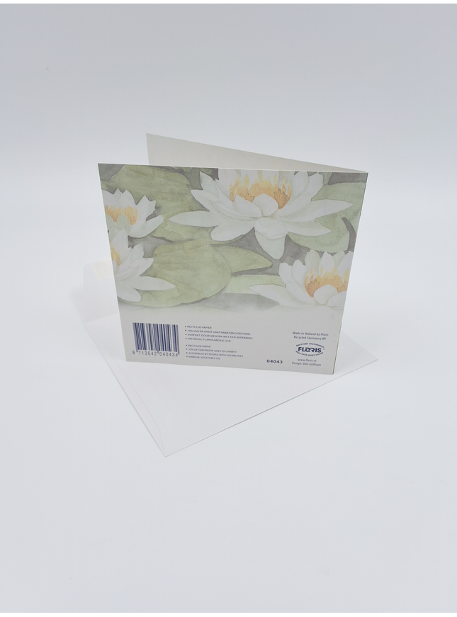 Vierkante wenskaart waterlelie, 50