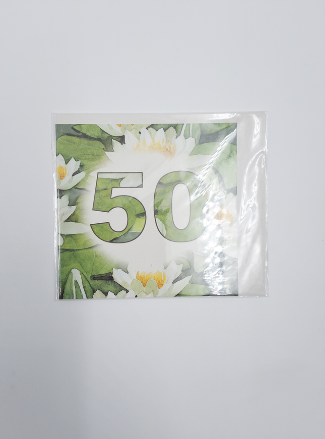 Vierkante wenskaart waterlelie, 50