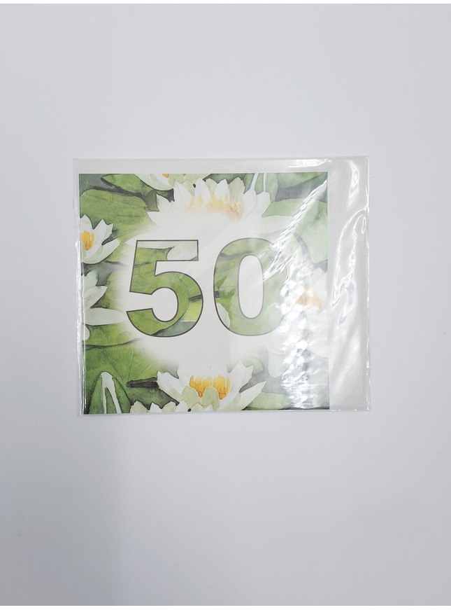 Vierkante wenskaart waterlelie, 50