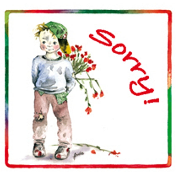 Vierkante wenskaart kind, "Sorry"