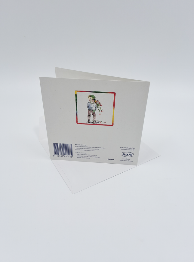 Vierkante wenskaart kind, "Sorry"