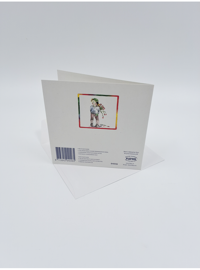 Vierkante wenskaart kind, "Sorry"