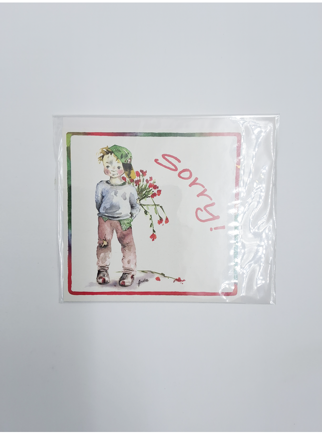Vierkante wenskaart kind, "Sorry"