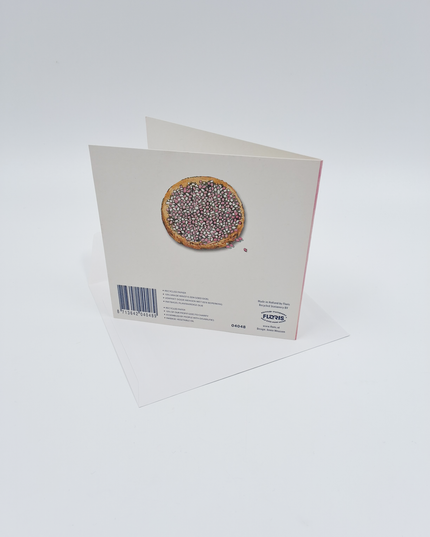 Vierkante wenskaart geboorte beschuit, "Een meisje"