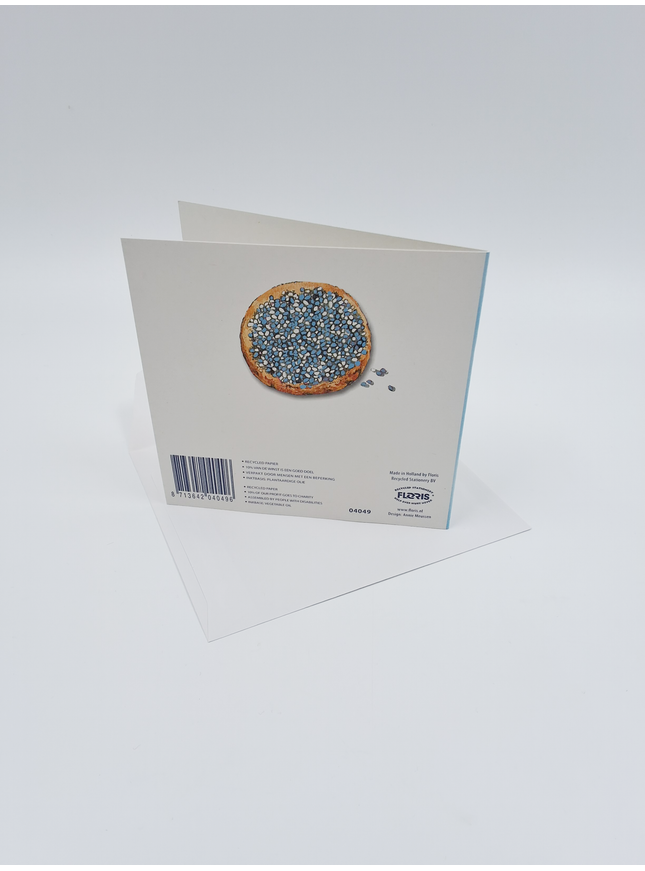 Vierkante wenskaart geboorte beschuit, "Een jongen"