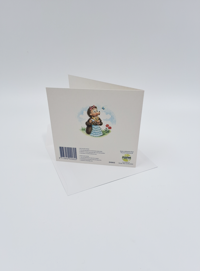 Vierkante wenskaart tulpen , "Een dochter!"