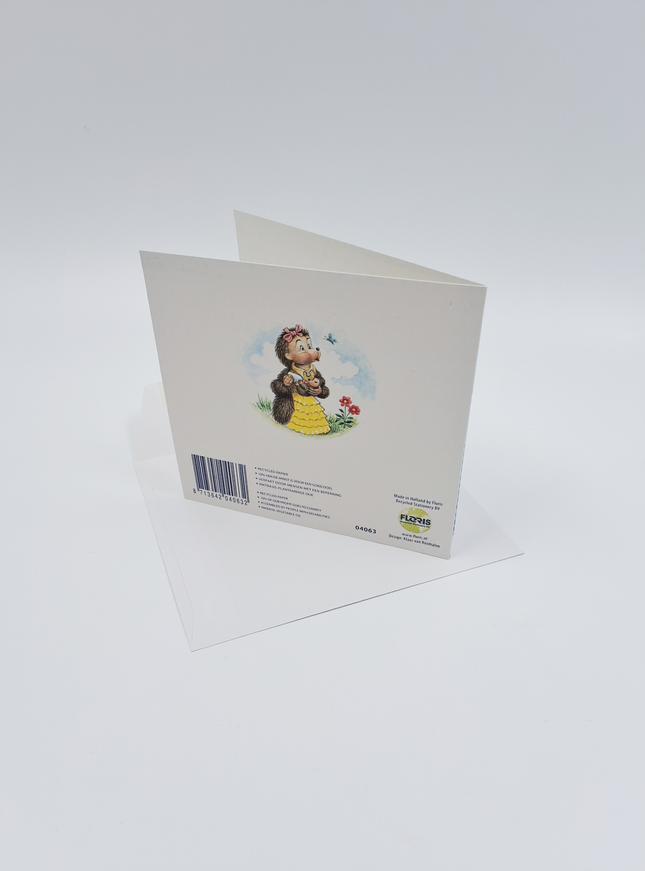 Vierkante wenskaart tulpen, "Een zoon!"