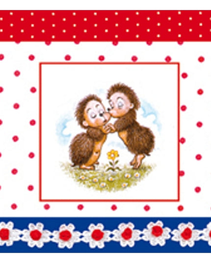 Vierkante wenskaart twee egels