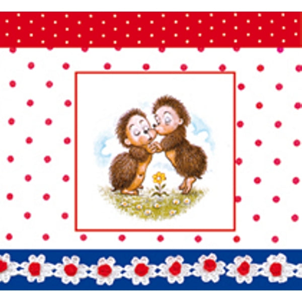 Vierkante wenskaart twee egels