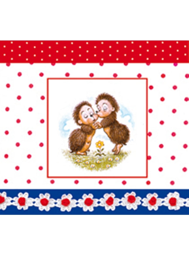 Vierkante wenskaart twee egels