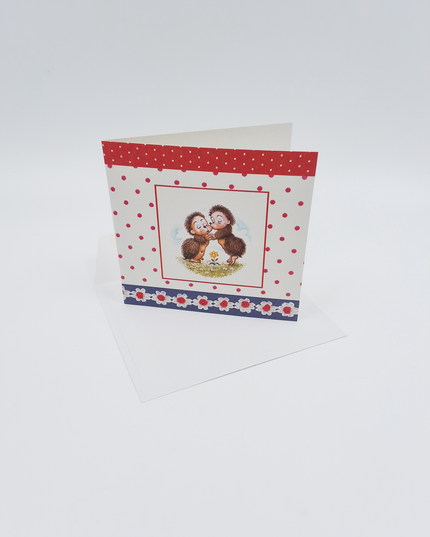 Vierkante wenskaart twee egels