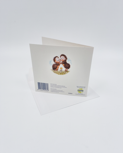 Vierkante wenskaart twee egels