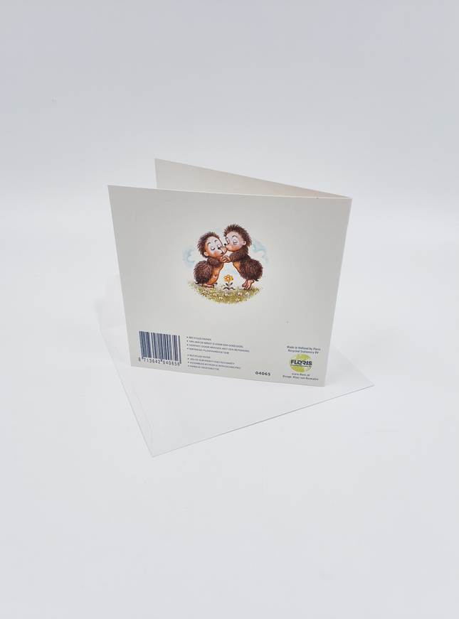 Vierkante wenskaart twee egels