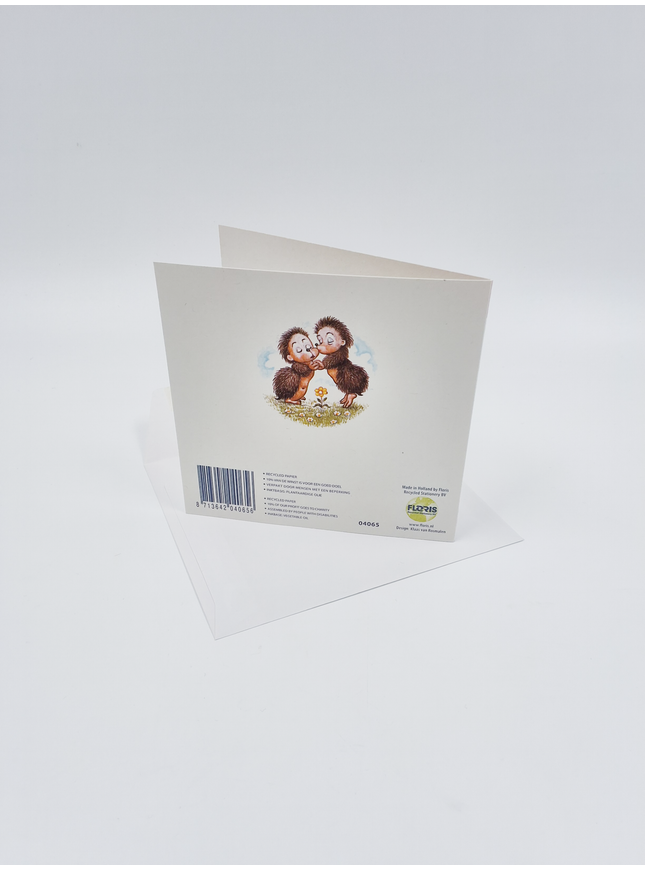 Vierkante wenskaart twee egels