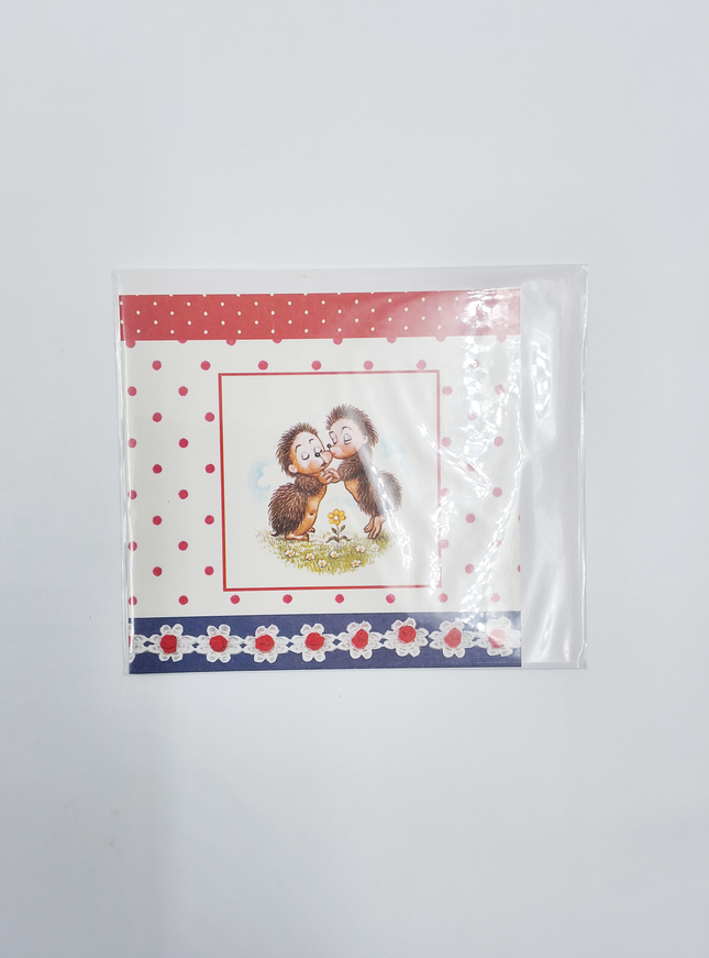 Vierkante wenskaart twee egels