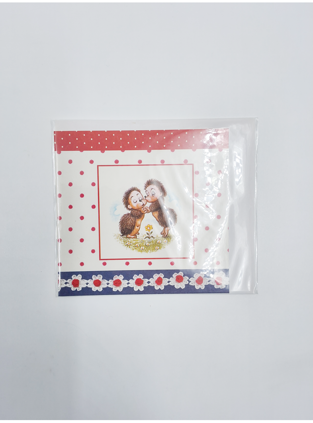 Vierkante wenskaart twee egels