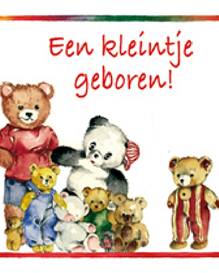Vierkante wenskaart geboorte, "Een kleintje geboren!"
