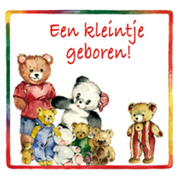 Vierkante wenskaart geboorte, "Een kleintje geboren!"