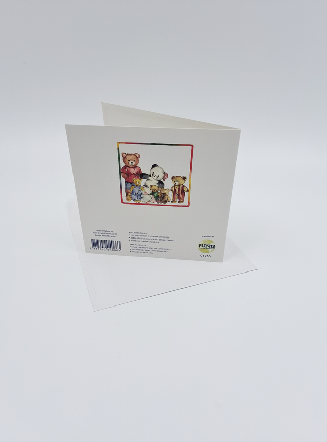 Vierkante wenskaart geboorte, "Een kleintje geboren!"